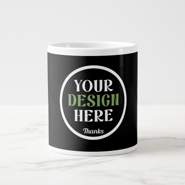 custom, unique, sleek & minimalist large coffee mug (Front)