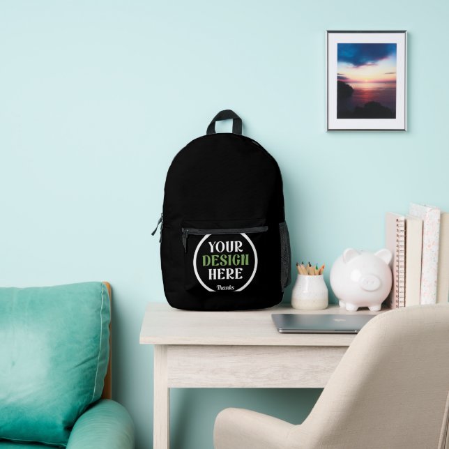custom, unique, sleek & minimalist printed backpack (Insitu)