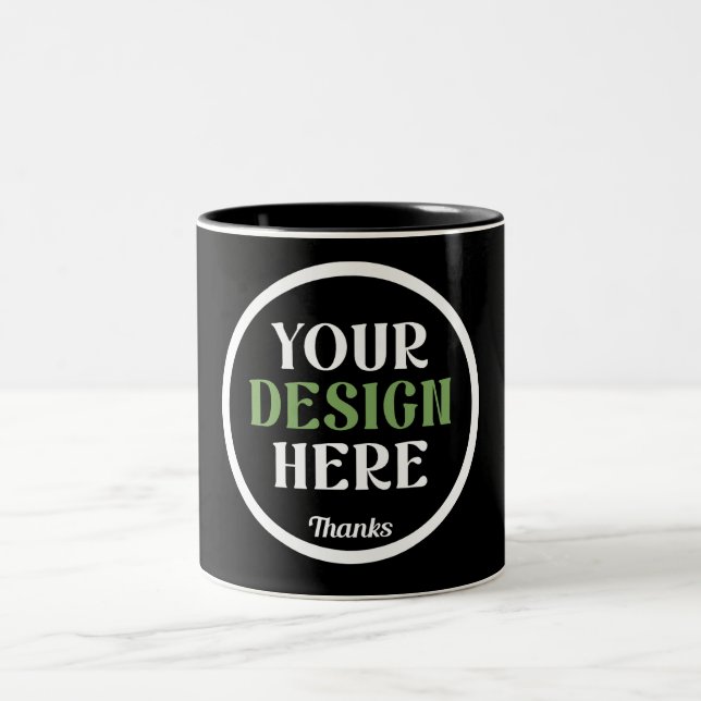 custom, unique, sleek & minimalist Two-Tone coffee mug (Center)