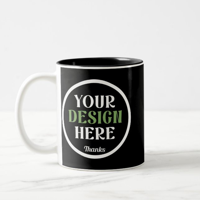 custom, unique, sleek & minimalist Two-Tone coffee mug (Left)