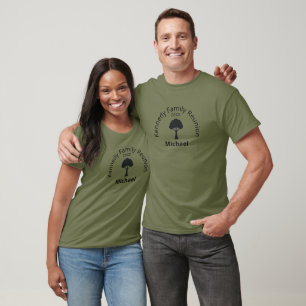 Custom Unisex Family Reunion Fatigue Green Basic T-Shirt
