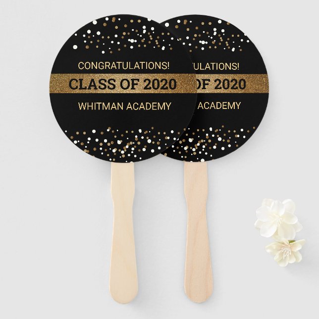 Custom University Graduates Class of 2020 Hand Fan (Front and Back)