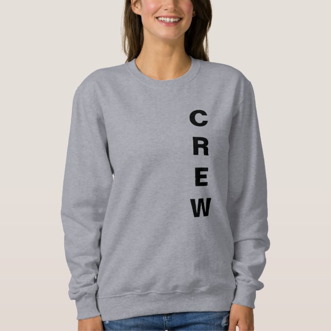 Custom Upload Add Logo Women's Basic Grey Crew Sweatshirt (Front)