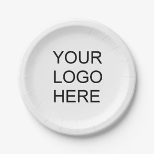 Custom Upload Business Company Logo Text Template Paper Plate