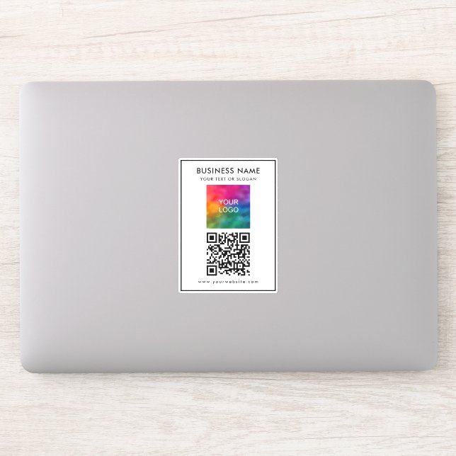 Custom Upload Business Logo Add Text QR Code (Computer)