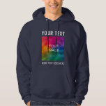 Custom Upload Image Logo Add Text Mens Navy Blue Hoodie<br><div class="desc">Custom Upload Image Logo Template Men's Navy Blue Basic Hoodie / Hooded Sweatshirt.</div>