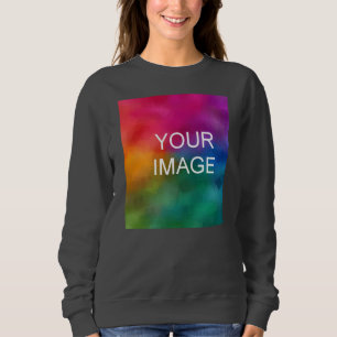 Custom Upload Photo to Womens Modern Dark Grey Sweatshirt