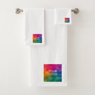 Custom Upload Your Business Logo And Text Modern Bath Towel Set