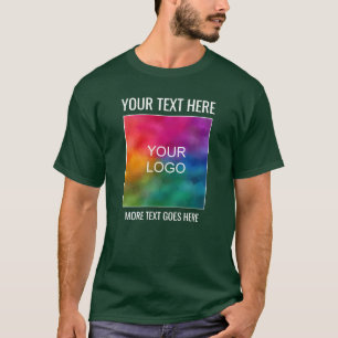 Custom Upload Your Company Logo Mens Forest Green T-Shirt