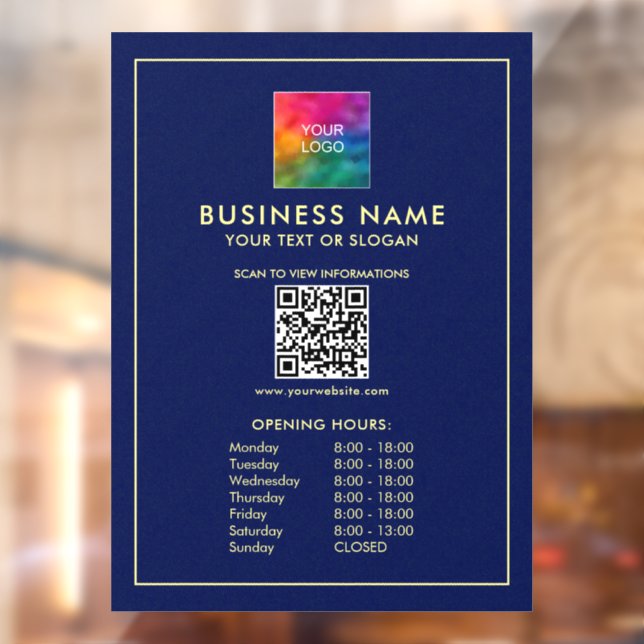 Custom Upload Your Logo QR Code Opening Hours  (Sheet 2)