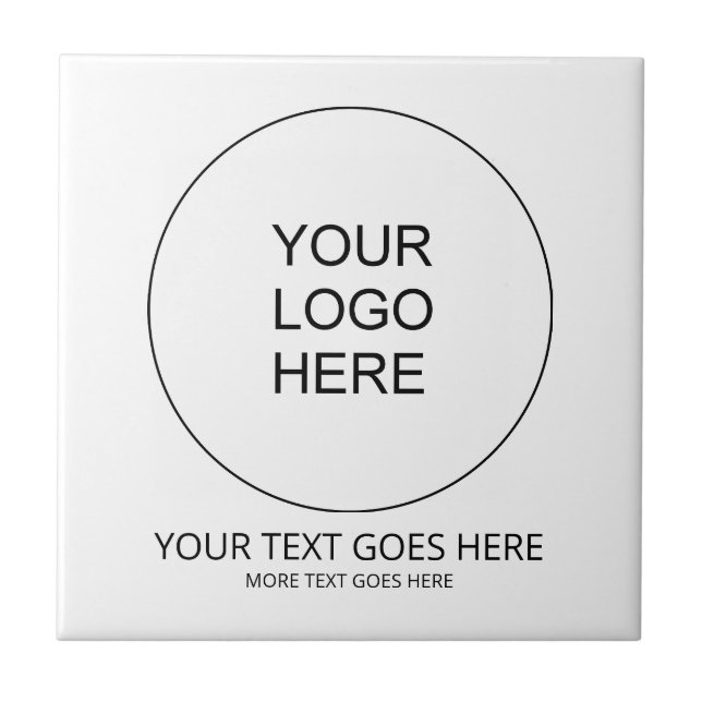 Custom Upload Your Own Business Company Logo Ceramic Tile (Front)