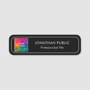Custom Upload Your Own Company Logo or Photo to Name Tag