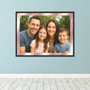 Custom Upload Your Own Photo to Rose Gold Template Canvas Print