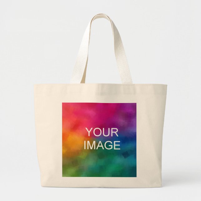 Custom Upload Your Photo Image Company Logo Large Tote Bag (Front)