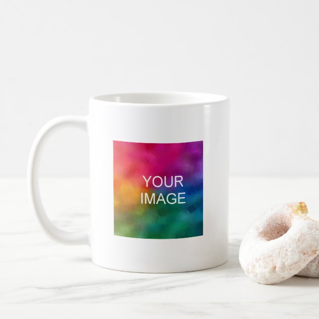 Custom Upload Your Photo Image Here Template Coffee Mug (With Donut)