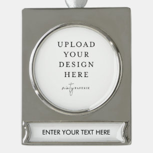 Custom Upload your Photo Silver Plated Banner Ornament