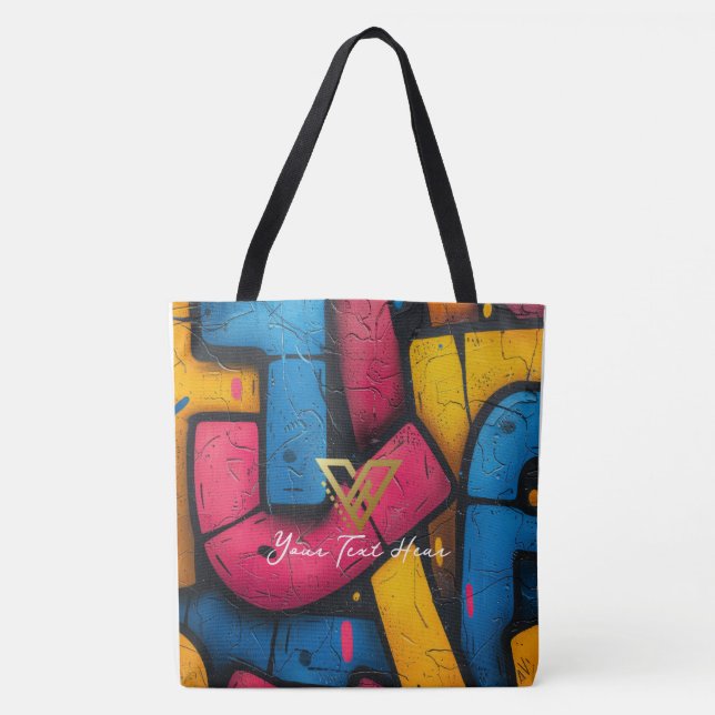 Custom : Urban Graffiti Personalised Tote Bag (Front)