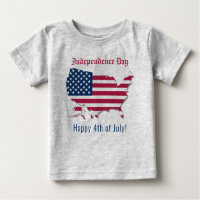 Custom US Map Flag Independence Day Happy July 4th