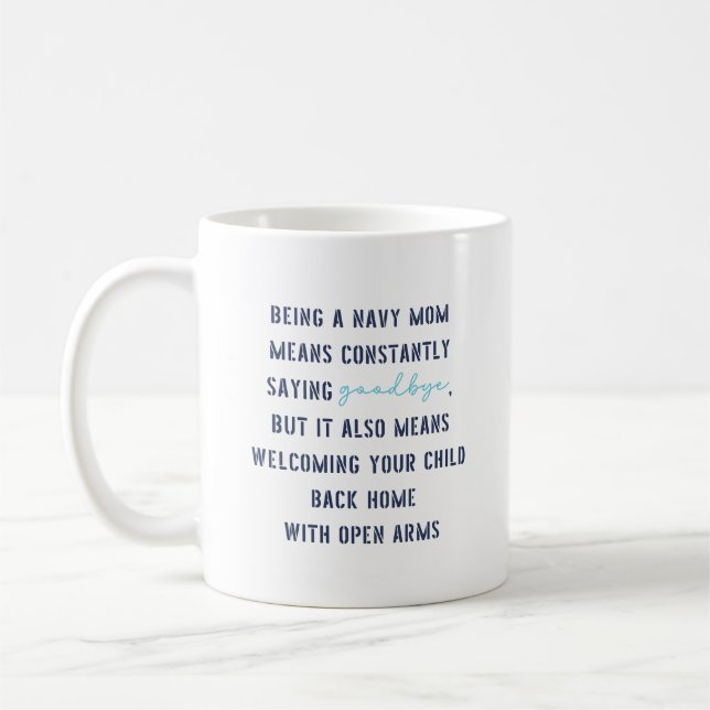 Custom US Navy Mum Birthday Mother’s Day Gift Coffee Mug (Left)