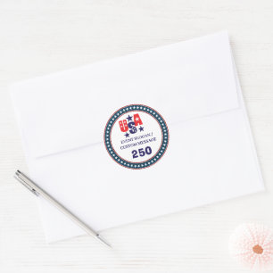 Custom USA 250 America Anniversary Classic Round Sticker