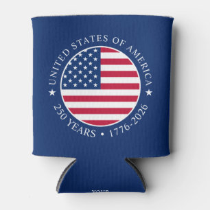Custom USA 4th July 250 Years of Freedom Can Cooler
