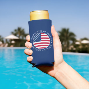 Custom USA 4th July 250 Years of Freedom Seltzer Can Cooler