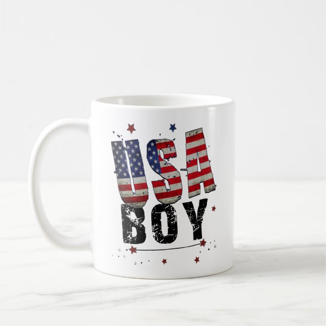 Custom USA Boy Coffee Mug (Left)