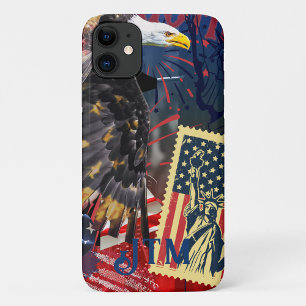 Custom Usa Eagle Stamp and Liberty Bell    iPhone 11 Case