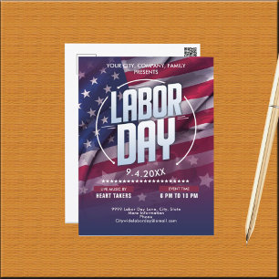 Custom USA Flag Labour Day Celebration Event Postcard