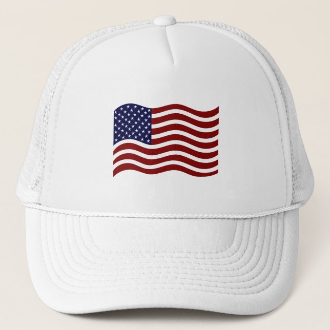 Custom USA Flag Mark Foam Trucker Hat (Front)