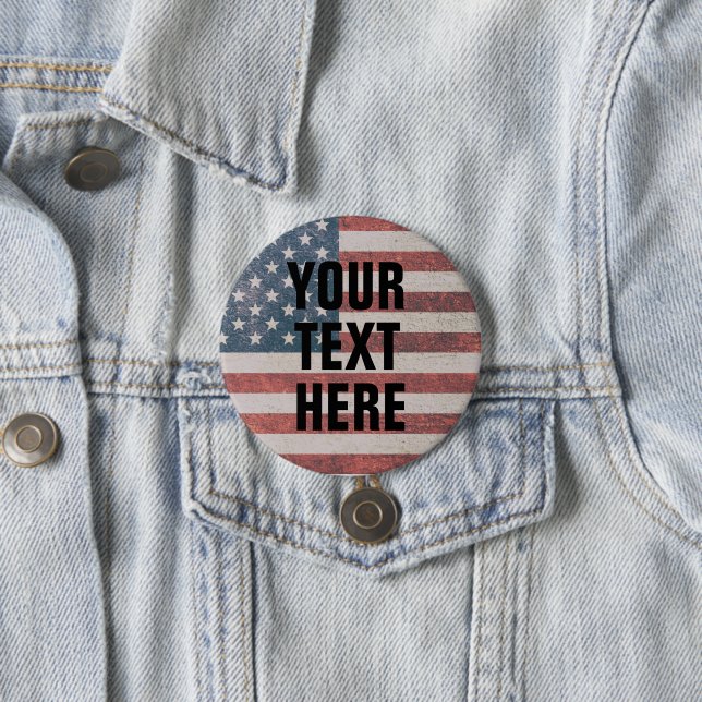 CUSTOM USA FLAG PATRIOTIC BIG BUTTON (In Situ)