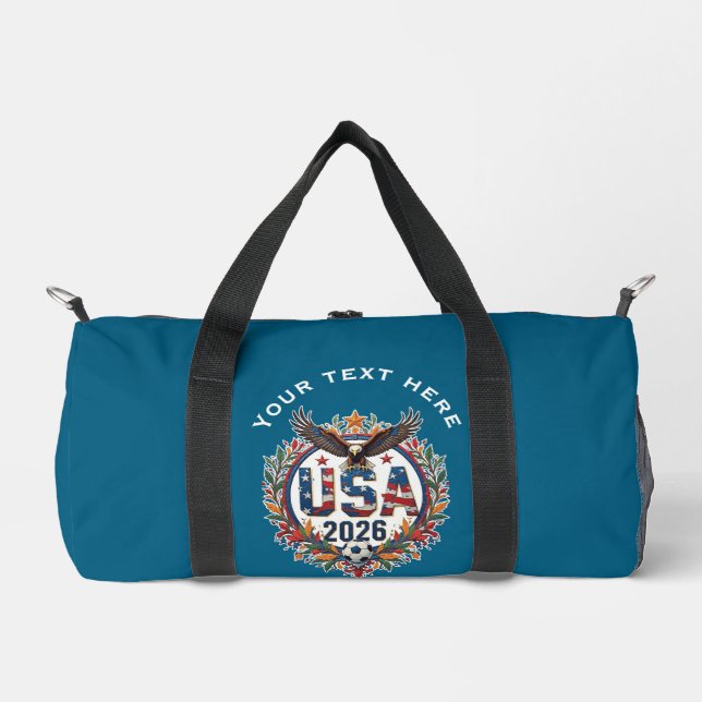 Custom USA National Soccer Team Bald Eagle Logo v1 Duffle Bag (Front)