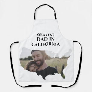 Custom USA photo Okayest dad Fathers day Apron