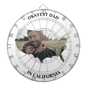 Custom USA photo Okayest dad Fathers day Dartboard