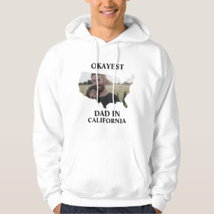 Custom USA photo Okayest dad Fathers day Hoodie