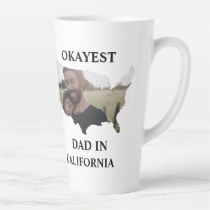 Custom USA photo Okayest dad fathers day Latte Mug