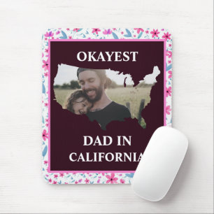 Custom USA photo Okayest dad Fathers day Mouse Pad