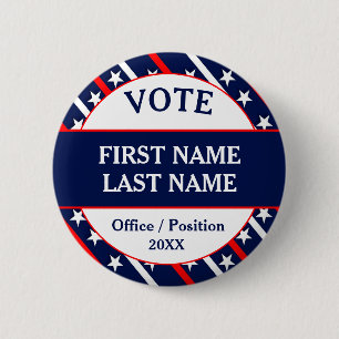 Custom USA Vote Campaign 6 Cm Round Badge
