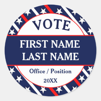Custom USA Vote Campaign Classic Round Sticker