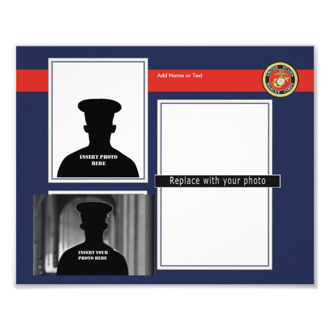 Custom USMC Photo Collage Print (Front)