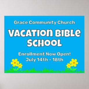 Custom Vacation Bible School Flowers Poster