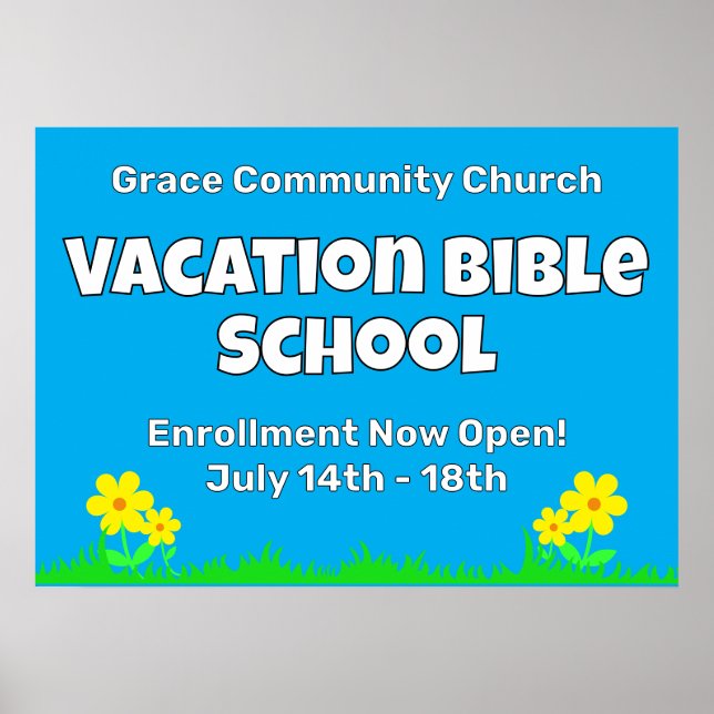 Custom Vacation Bible School Flowers Poster (Front)