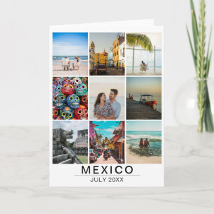 Custom Vacation Memories 9 Photo Collage Travel Card