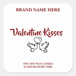 Custom Valentine Candle Labels – Love Birds Design