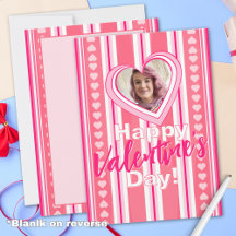 Custom Valentine Day Stripes Holiday Card