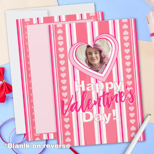Custom Valentine Day Stripes Holiday Card