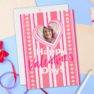 Custom Valentine Day Stripes Holiday Card