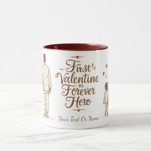 Custom Valentine Gift for Dad | Personalized Name  Mug (Center)