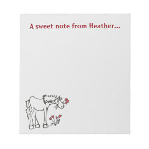 Custom Valentine Horse Notepad