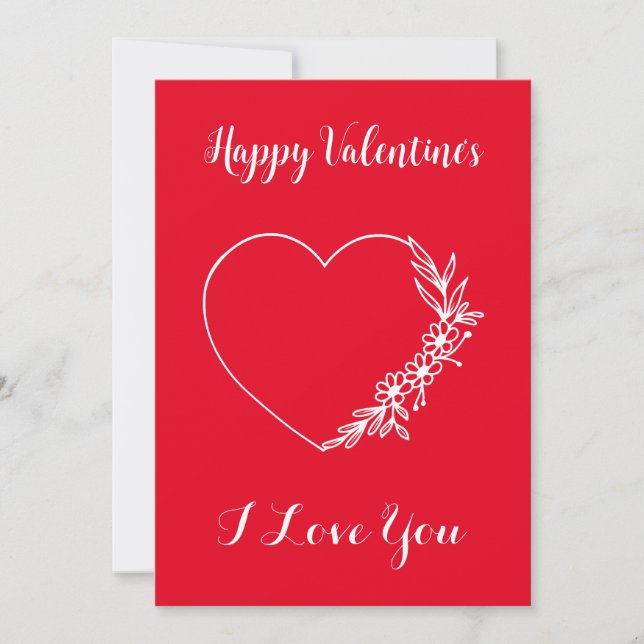 Custom Valentine's Card Minimalist Modern Chic (Front)